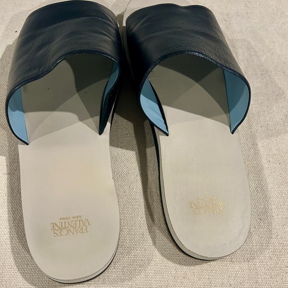 France’s Valentine Black leather cloud slide sandals size 9.5 B - Picture 6 of 16